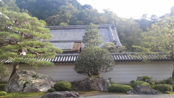 Sitting in front of the rock garden at Nanzen-ji, one of the most highly honoured Zen temples in Kyoto. 